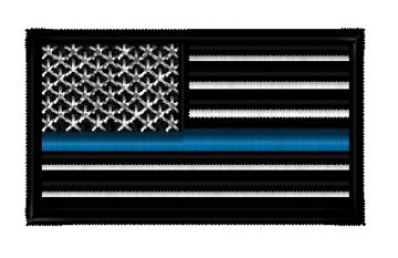 BLUE LINE FLAG EMBROIDERY MOTIF