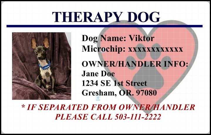 raspberryfield THERAPY DOG CARD HORIZONTAL