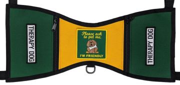 PLEASE PET ME TWO COLOR NYLON THERAPY DOG VEST